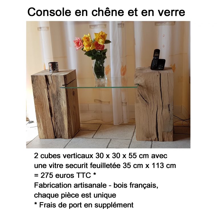 console verre et bois