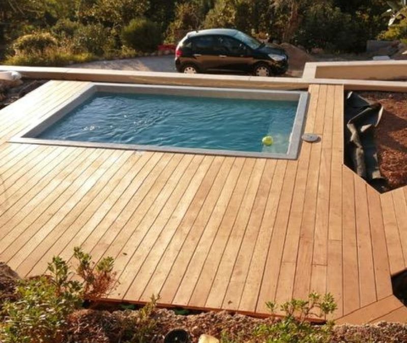 Projet piscine avec lame de terrasse en bois Garapa