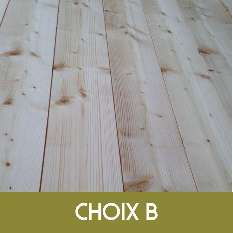 Lambris en bois de sapin du nord Choix B